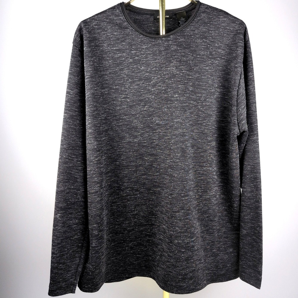 Claiborne Mens XL Long Sleeve Crewneck Ltwt Sweatshirt Heathered Gray Textured